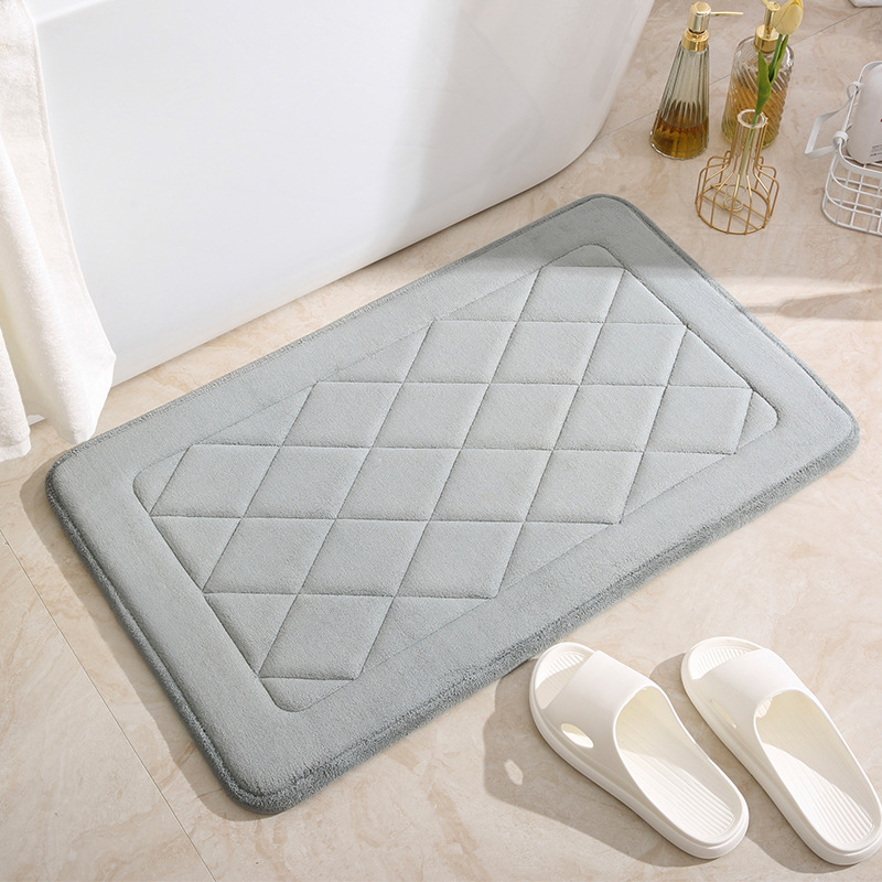Moderno grosso anti-deslizamento tapete de banho espuma de memória tapetes de banho casa banho banho chuveiro banheira lado pés almofada lentamente rebote: grey / 50x80cm