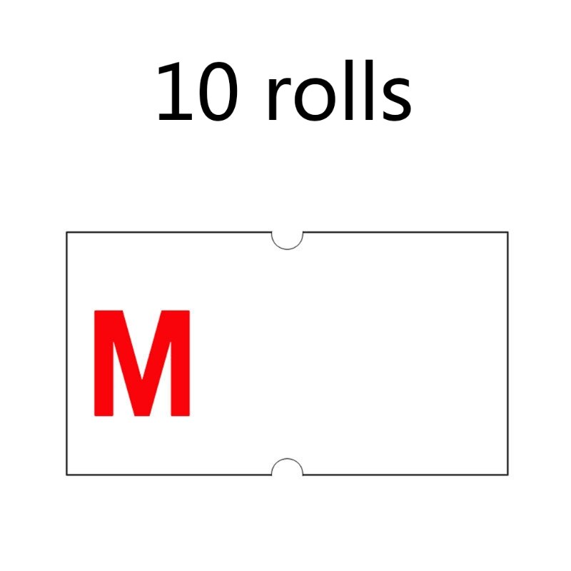 Rouleaux d'étiquettes de prix en rouleau, 10 pièces, couleur, une rangée, papier, B03C