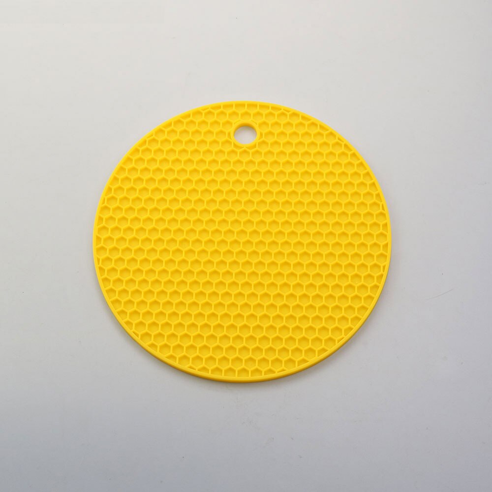 Round Heat Resistant Silicone Honeycomb Mat Drink Cup Coasters Non-slip Pot Holder Table Placemat Kitchen Tools Accessories: black
