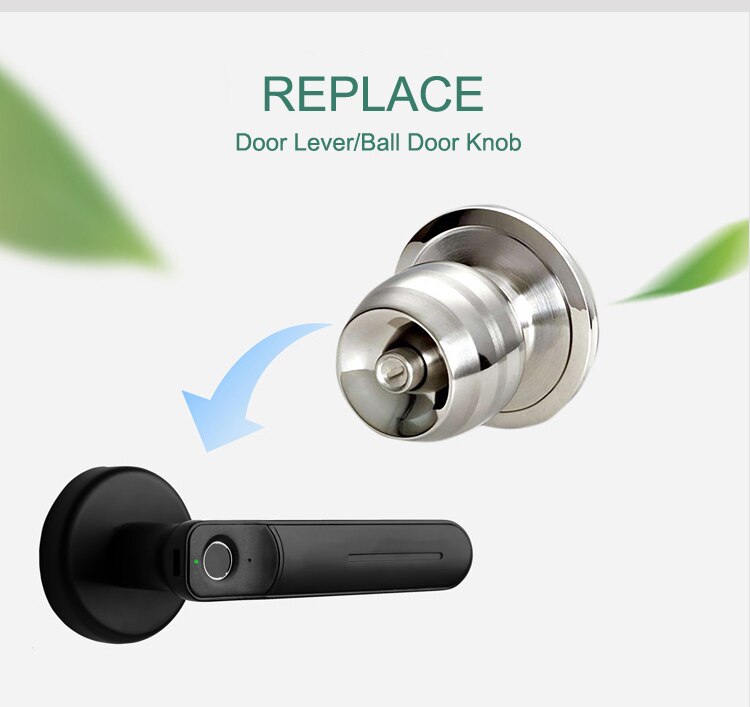 Smart Automatic Keyless Entry Door Lock biometric Bluetooth Fingerprint/Smart Phone App for Home/Apartment (no battey)