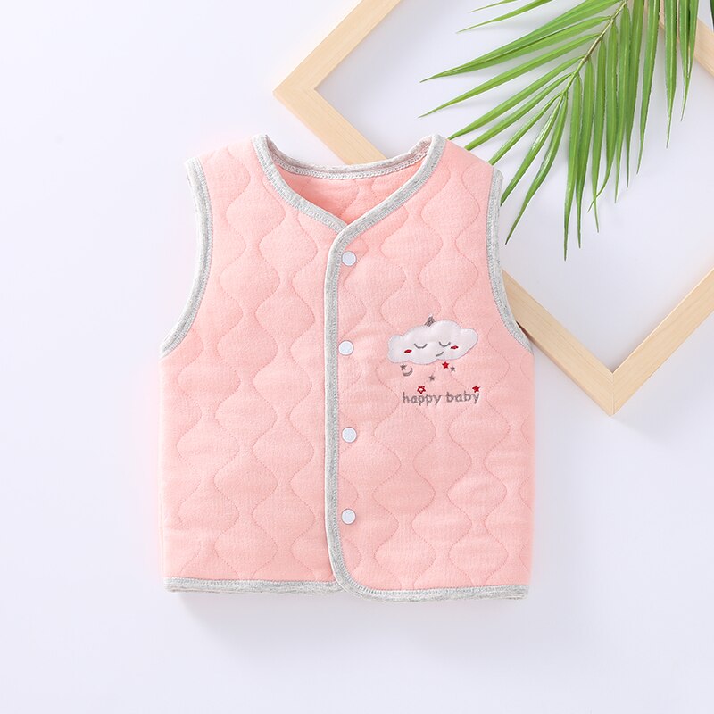 Cartoon Lente Herfst Baby Vest Winter Gewatteerde Verdikking Baby Vest Vest Meisje Jongen Baby Vest Zacht Comfortabel Ademend