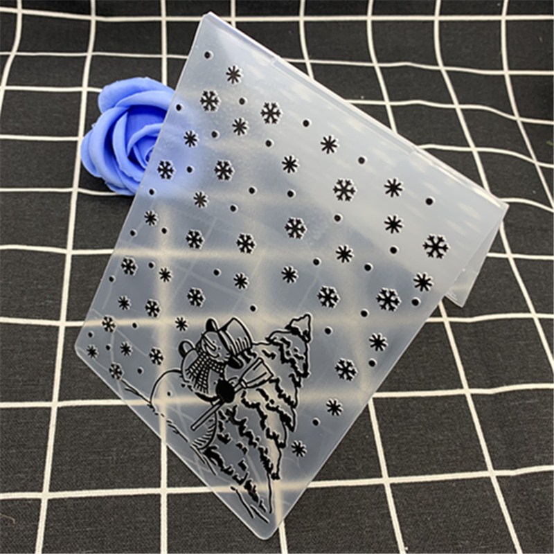 Christmas Embossing Folder DIY Card Papercraft Scrapbooking Decor Template Diary