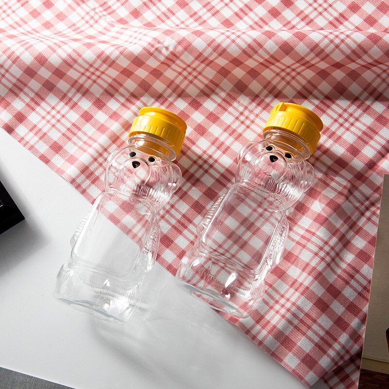 1pc 240ml Plastic Squeeze Condiment Bottles Bear Shape Honey Sauce Mustard Jam Dispenser Plastic Bear Honey Bottle