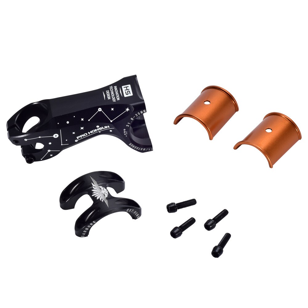 Bunte MTB Vorbau 90mm Aluminium XC Behälter DH Berg Rennrad Vorbau-17 Grad Gabelschaft Fahrrad 31.8/35mm Lenker Regenbogen Stengel