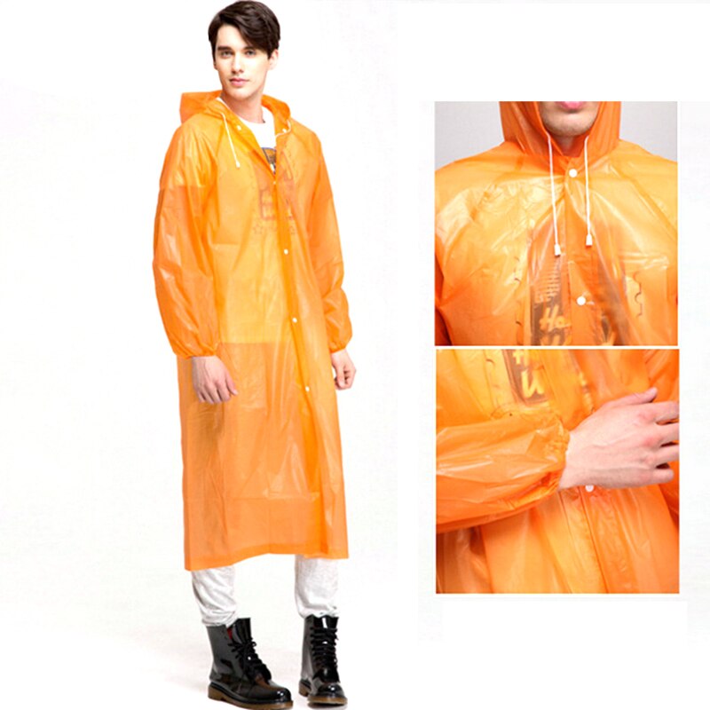 1 PC PEVA Raincoat Thickened Waterproof Rain Coat Women Clear Transparent Camping Portable Waterproof Rainwear Universal