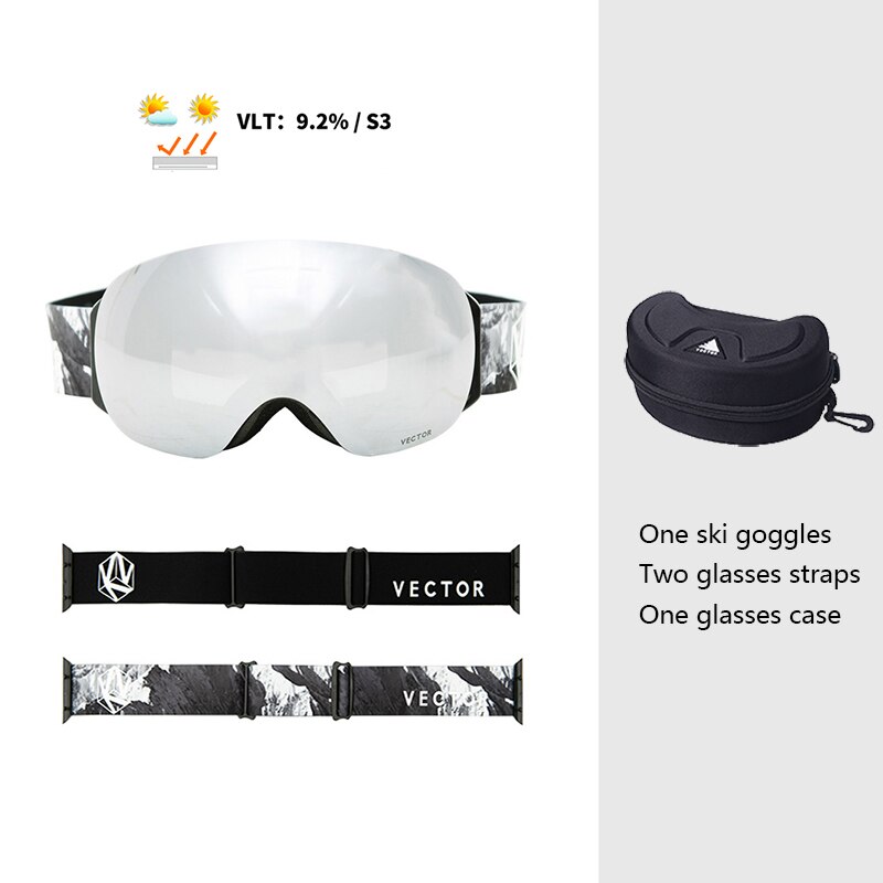 Utbytbar rem otg ski snowboard glasögon kvinnor män skidglasögon mask  uv400 snöskyddsglasögon vuxen sfärisk