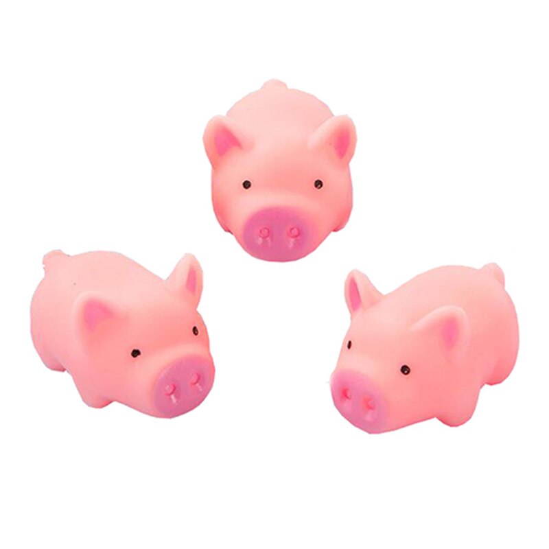 3pcs/lot cute 4.5cm Dog Toys pink Screaming Rubber pig Pet toys Squeak Squeaker Chew home decorations: Default Title