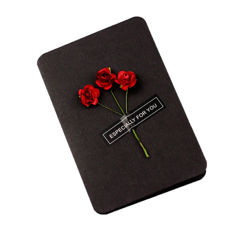 Cartes de vœux en papier Kraft, DIY, avec enveloppe, fleurs sèches faites à la main, décorations de de mariage et d'anniversaire, fournitures,: NO.2