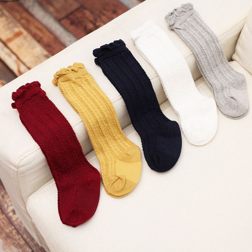 Neue Kleinkind Baby Mädchen Knie Strümpfe Strumpfwaren Bein Warme Baumwolle Atmungsaktiv Baby Kleinkind stricken Über Oberschenkel Baumwolle Strümpfe