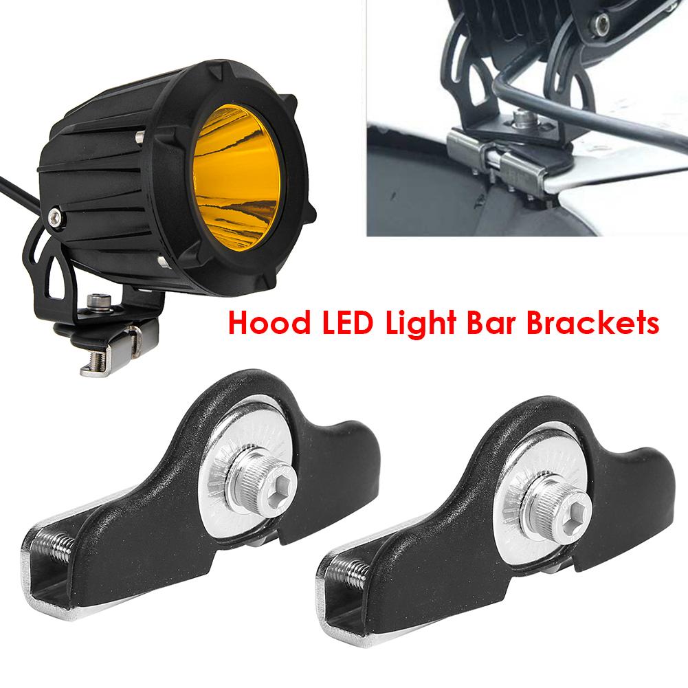 2 stk ledet arbeidslys montering rustfritt stål skrue lastebil lampe braketter hette panseret offroad lys bar klemme holder