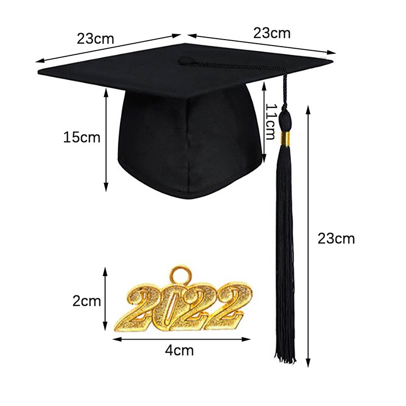 2022 Adult Bachelor Graduation Cap Unisex Decorative Polyester Adult Graduation Tassel Cap for Bachelor