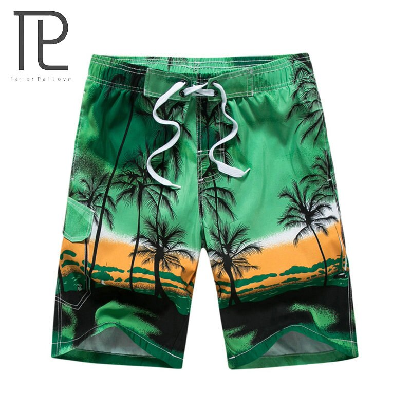 Pantalones cortos hawaianos de verano para hombre, M-6XL de playa de talla grande, con estampado de palmera, holgados, para diario