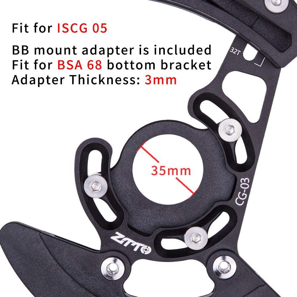 DH AM MTB Chain Guide CG03 /CG04 Mountain Bike Chain Guide Single Disc 1X System ISCG05 BB Mount Black Bike Chain Catcher