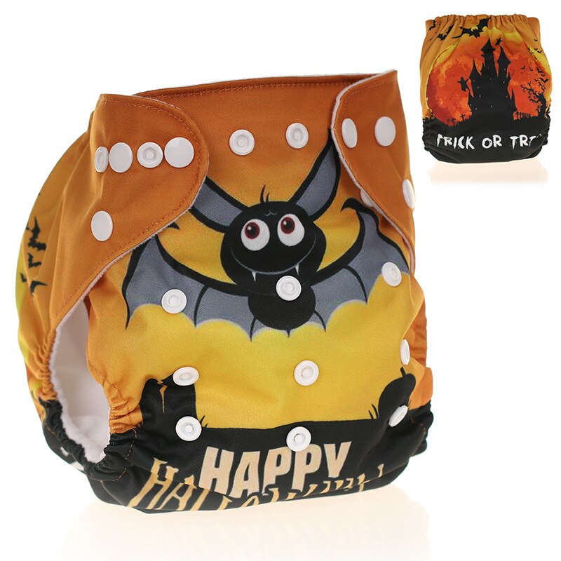 Baby Reusable Diapers Cloth Infant Washable Cartoon Unicorn Animal print Diaper Cover Kids Christmas Halloween Nappies 10pcs/lot