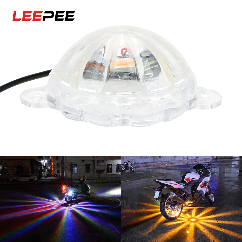 Leepee Motorfiets Verlichting Sfeer Lamp Motorbike Flash Strobe Light Moto Chassis Licht Led Decoratieve Lamp Dc 12V