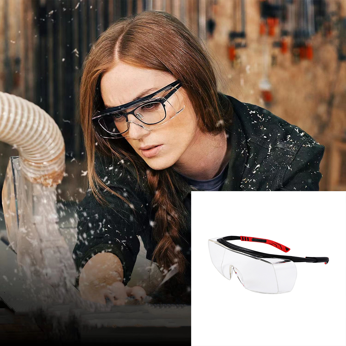 Stänkskyddande skyddsglasögon arbetsskyddsglasögon vindtäta dammtäta vattentäta glasögon cykelglasögon glasögon