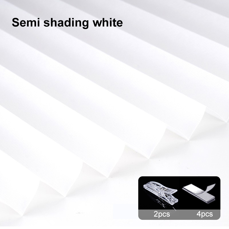 Plisserade rullgardiner non-woven zebragardiner högskuggande mörkläggningsgardin sovrum vardagsrum badrum balkongdekor: 20 "w  x 48 " l / Vit
