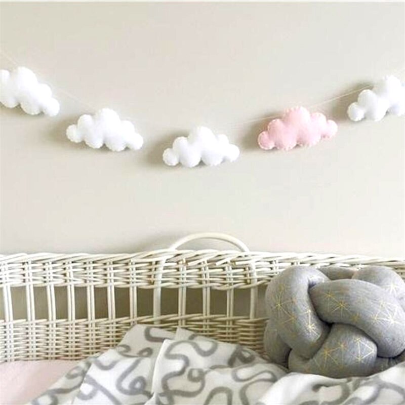 INS feutré nuage guirlande décoration murale suspendue, ornements nordiques, rideau de lit de bébé, décoration suspendue, tentes de chambre d&#39;enfants, décor suspendu
