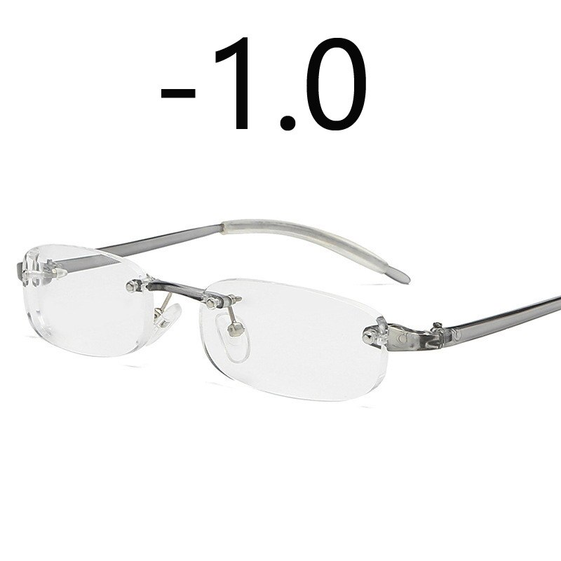 Randloze Bijziendheid Bril Mannen Vrouwen Ultralight Kortzichtig Bijziend-1 -1.5 -2.0-4.0, verziendheid + 1.0 + 1.5 + 2.0 + 4.0: myopia -1.0