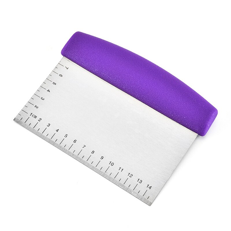 1Pcs Stainless Steel Metal Griddle Scraper Chopper - Great As Dough Cutter For Bread And Pizza Dough Baking Supplies: purple