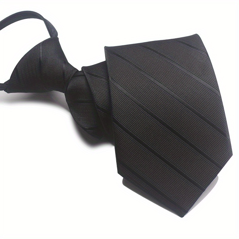 Easy Pull Polyester Lazy Tie1pc 7cm/2.75inch Convenient Tie Business Casual: DARK GRAY