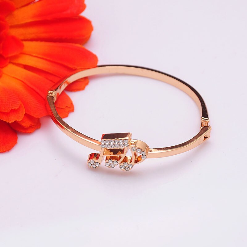 , cristal austriaco, Color oro rosa, brazaletes para mujer, romántico para el Día de San Valentín, pulsera de para mujer