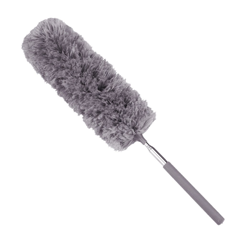 Telescopic Extendable Microfiber Duster Dusting Brush Desk Car Cleaning Tool: Grey