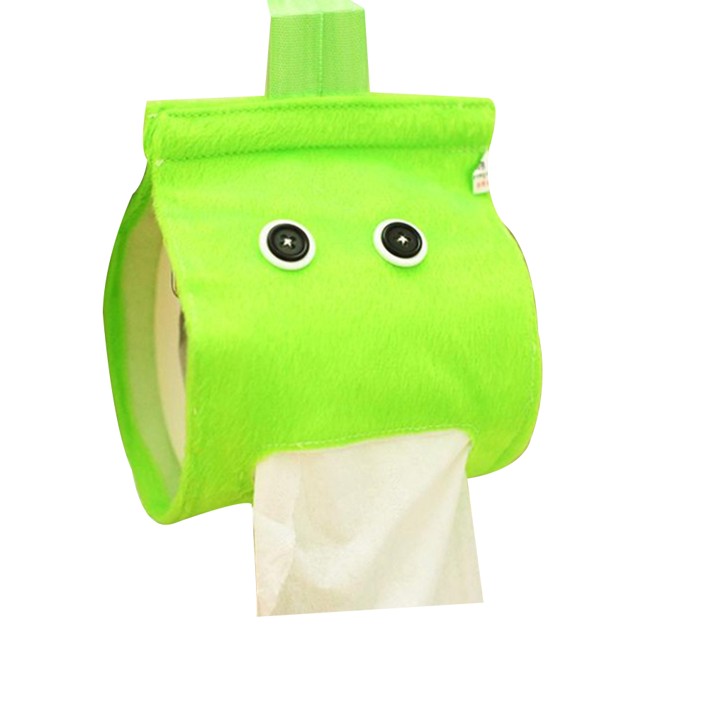 Cute Plush Cloth Tissue Box Case Holder Toilet Paper Cover Bathroom/office/car/restaurant Hanging Paper Towel Storage Container: green