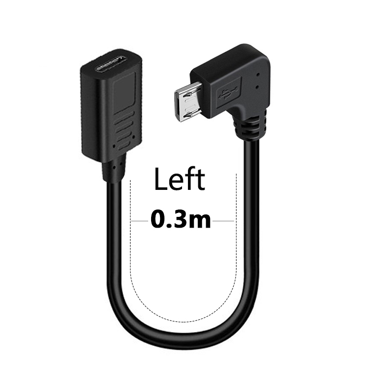 90 angle Type-C Female To Micro-B Micro male USB Charger Data otg cable adapter oy left/right/up/down: Gold