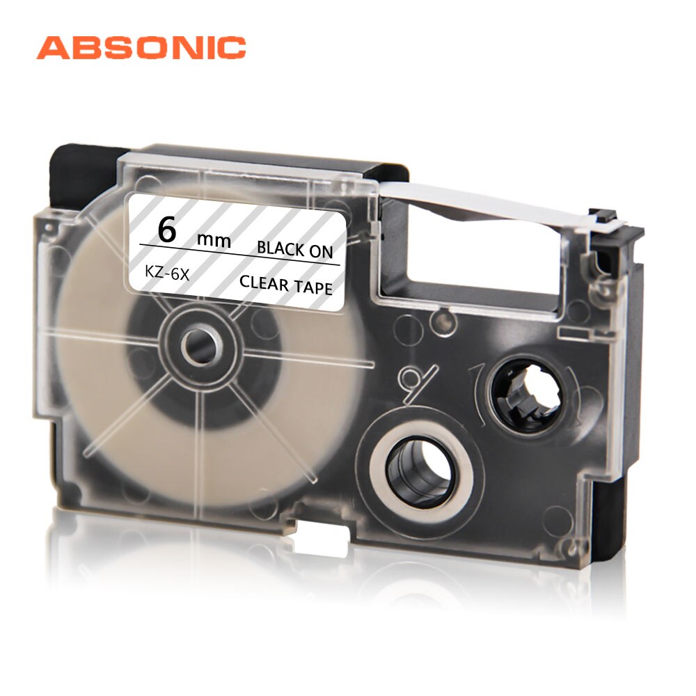 Absonic Compatibel Voor Casio XR-6X 6 Mm Tape Voor Casio KL-60 KL-120 KL-820 KL-60SR KL-70e KL-100e KL-100 KL-200 Tag printer