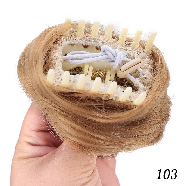 Aioosoo, moño de pelo moño rizado para mujeres, moño de Donut, extensiones de postizas, moño sintético de fibra de alta temperatura: 103