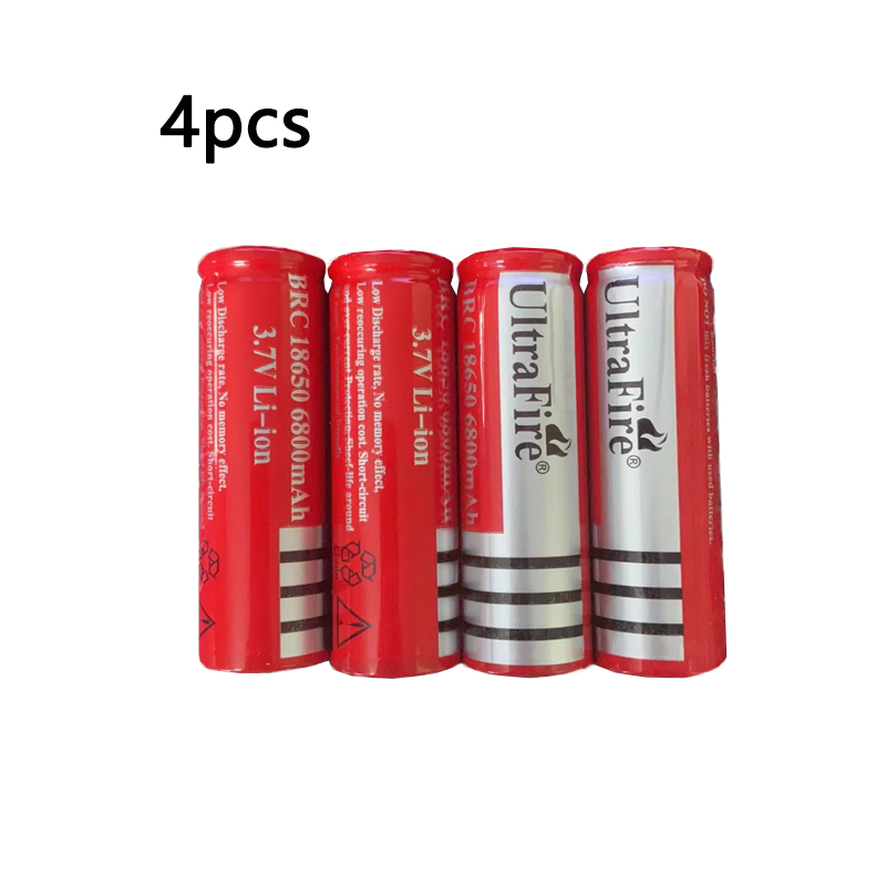 18650 3.7V 6800mAh Rechargeable Li-ion Battery for Led Flashlight Charger So On: Red