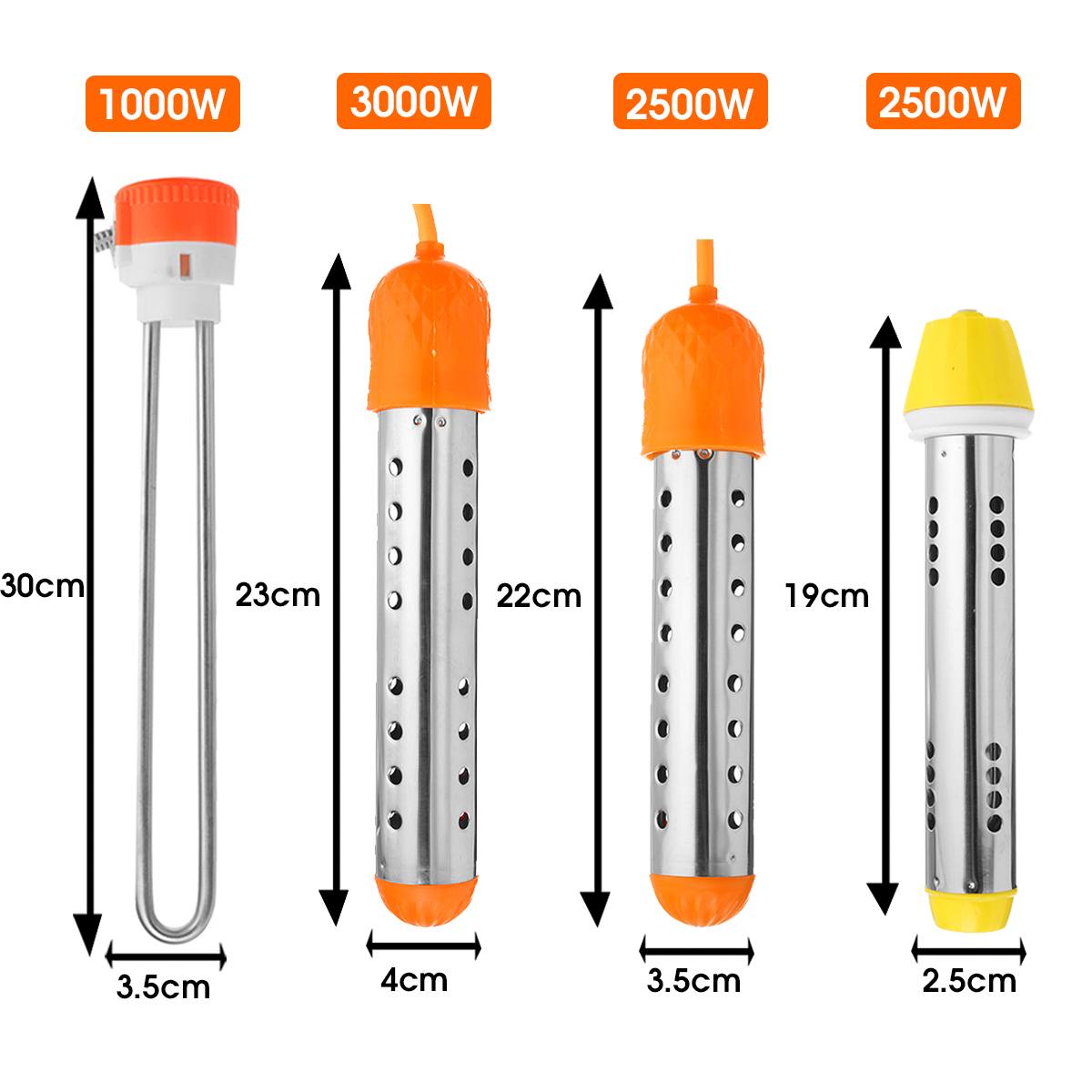 3000W Floating Electric Heater Boiler Water Heating Element Auto Power Off Immersion Suspension Bathroom Swimming Pool 220V