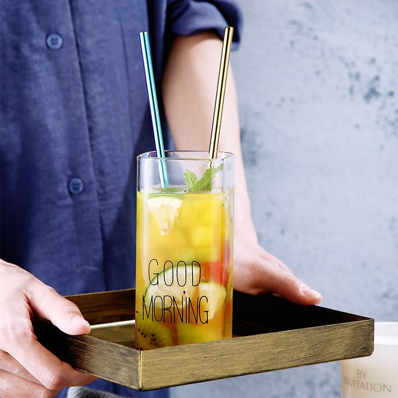 Reusable Metal Drinking Straws 304 Stainless Steel Sturdy Bent Straight Drinks Straw Bar Party Supply