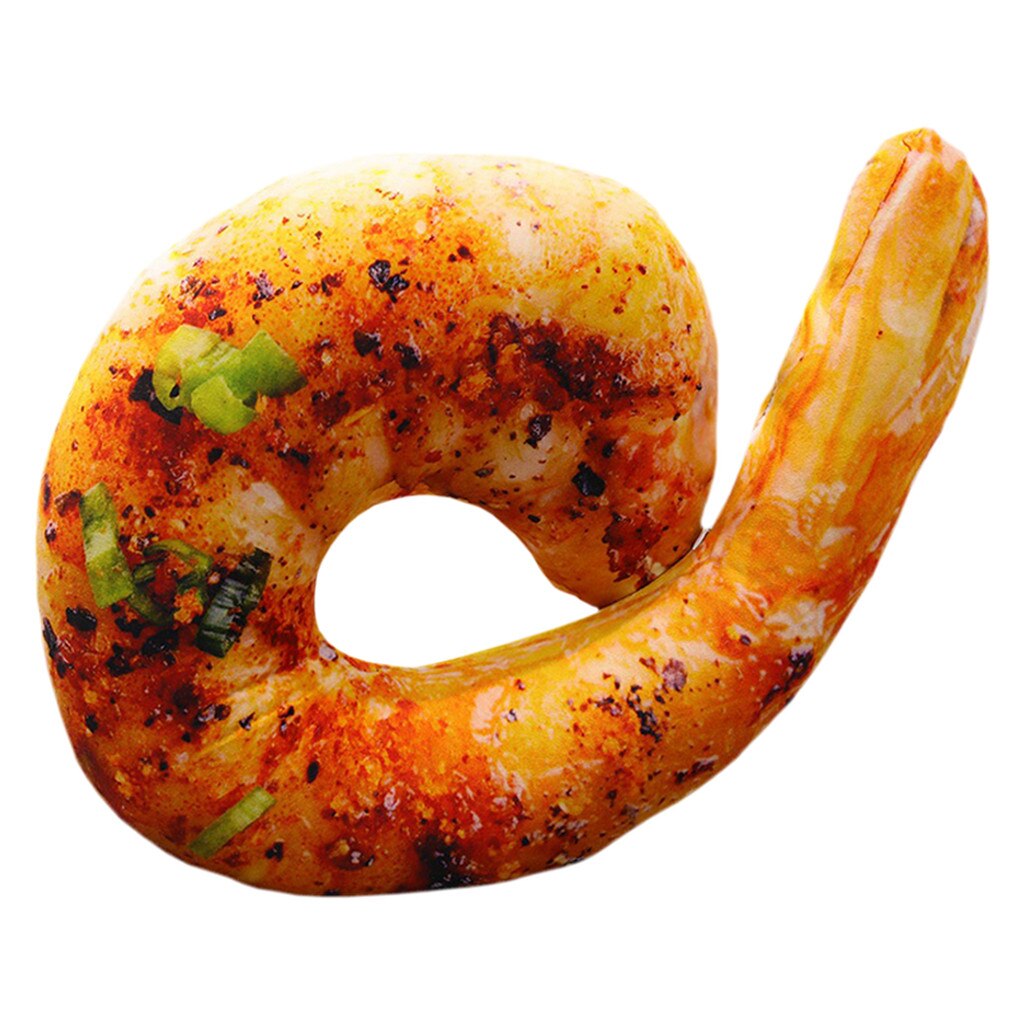 Simulation Squid Drumsticks Chicken Wings Grilled Fish Shape Pillow Soft Lumbar Back Cushion Plush Food Pillow: E