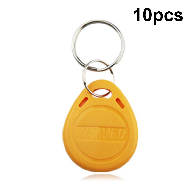 Porte-clés RFID 125Khz, 2/5/10 pièces, copie réinscriptible, identification EM T5577, étiquette, anneau, carte d'accès, jeton de proximité: 10Pcs Yellow