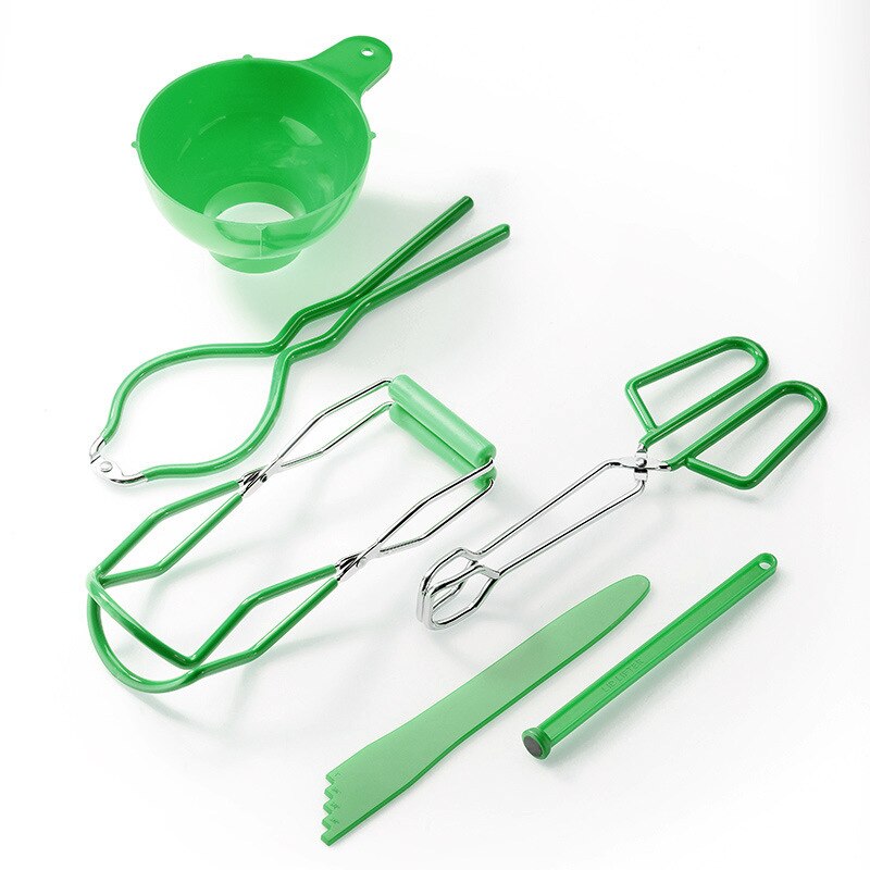 Canning tools set 6PCS/SET Canning Supplies Kit Canning Funnel Jar Lifter Tongs Kitchen Accessories: LIGHT GREEN