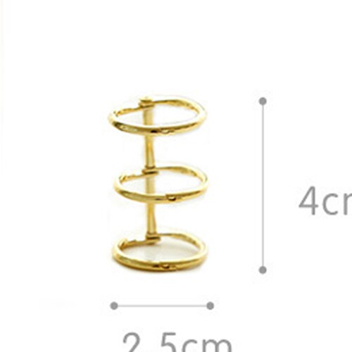 Gold Silver Loose-leaf Iron Split Hinged Rings Scrapbooking Binder Album Calendar Practical Notebook Loose Leaf Binder 3-ring