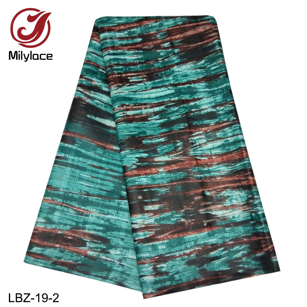 Latest Plaid Tie-dye Bazin Cotton Fabric African Style Cotton Fabric for Daily Clothing LBZ-19