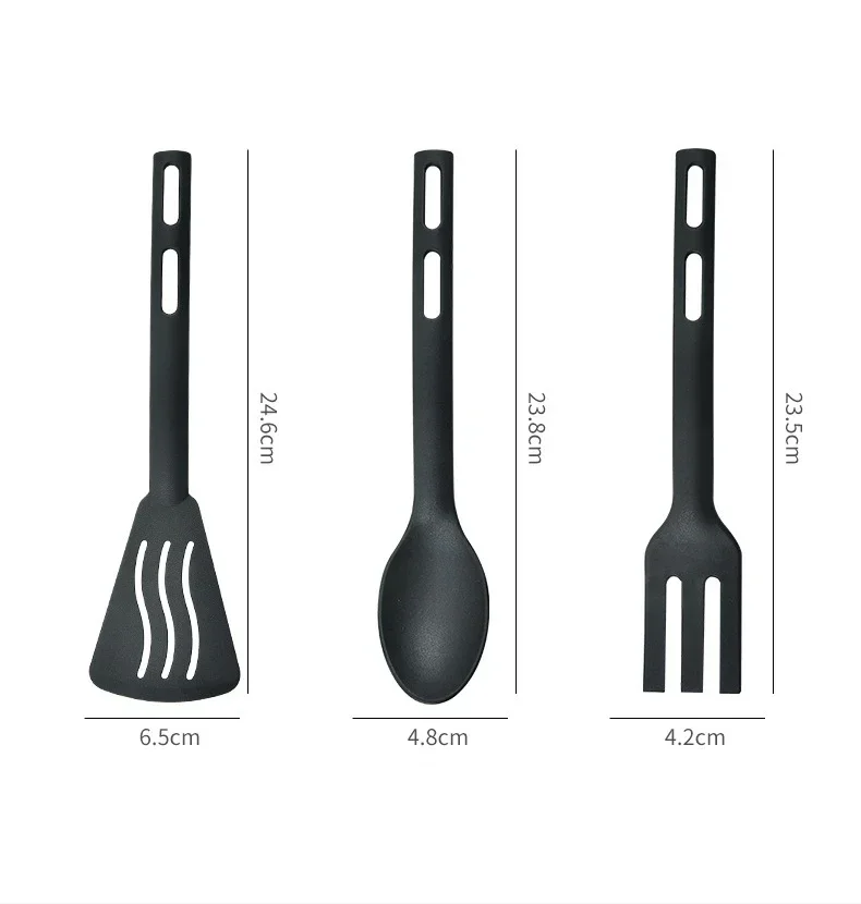 1/3PCS Nylon Keukengerei Set Keuken Koken Gereedschap Ingelaste Turner Effen Lepel Vork Kinderen Spade vork Lepel Servies