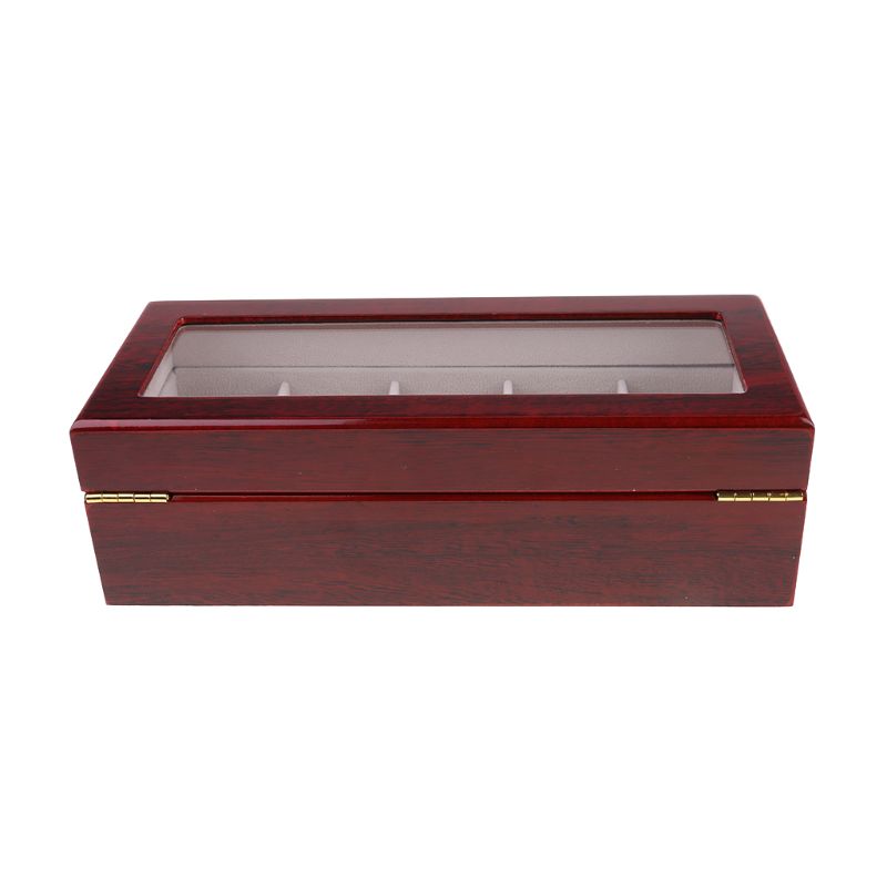 5 Slots Display Watch Boxes Wood Watch Storage Boxes Case With Lock Wooden Watch Jewelry Box