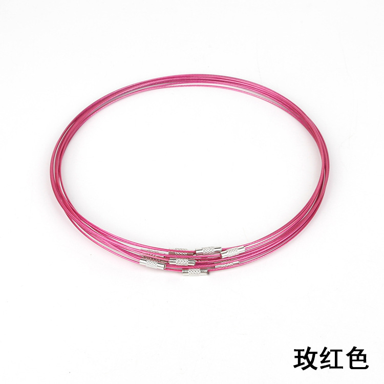 10pcs 46cm Stainless Steel Necklace Wire Cord Choker Chain with Brass Screw Clasp For DIY Jewelry Making Supplies Accessories