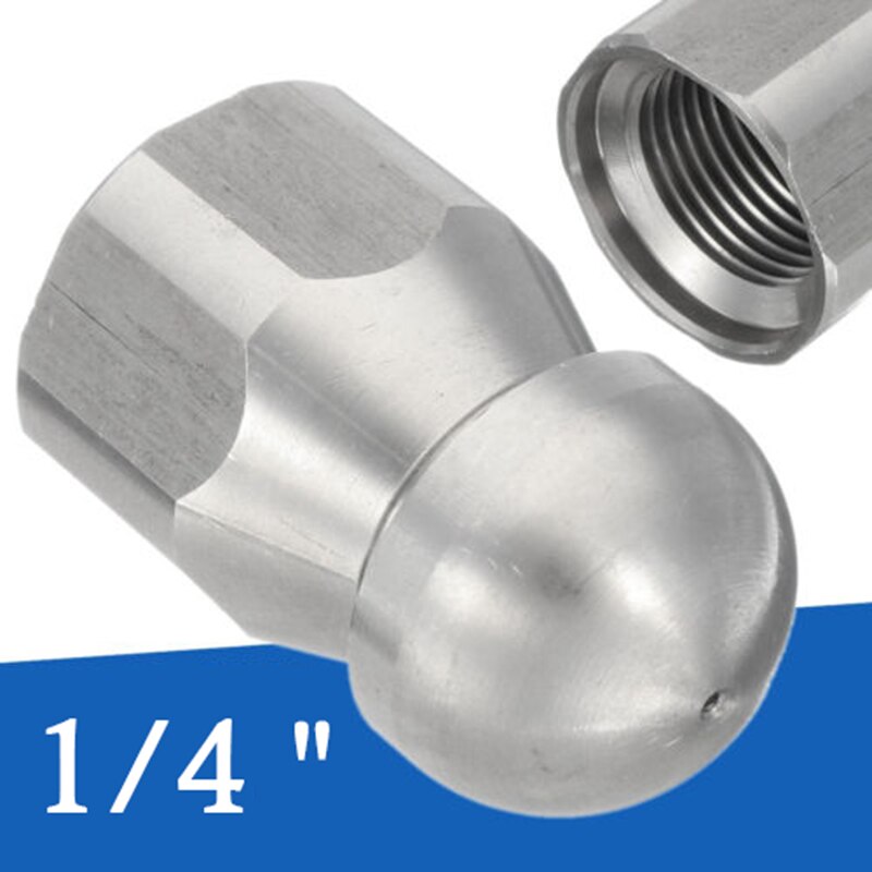 Rvs 1/4 "BSP Hogedrukreiniger Afvoer Slang Nozzle Riool Reiniging Rioolreinigers Nozzles voor Spray Cleaning Tools