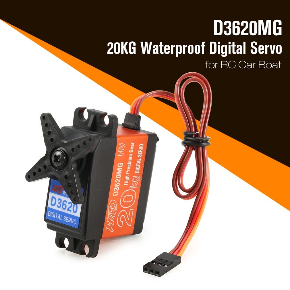 HDKJ D3620MG 20KG 180 Degree Waterproof Metal Steering Digital Metal Gear Core Servo with High Torque for RC Car Boat