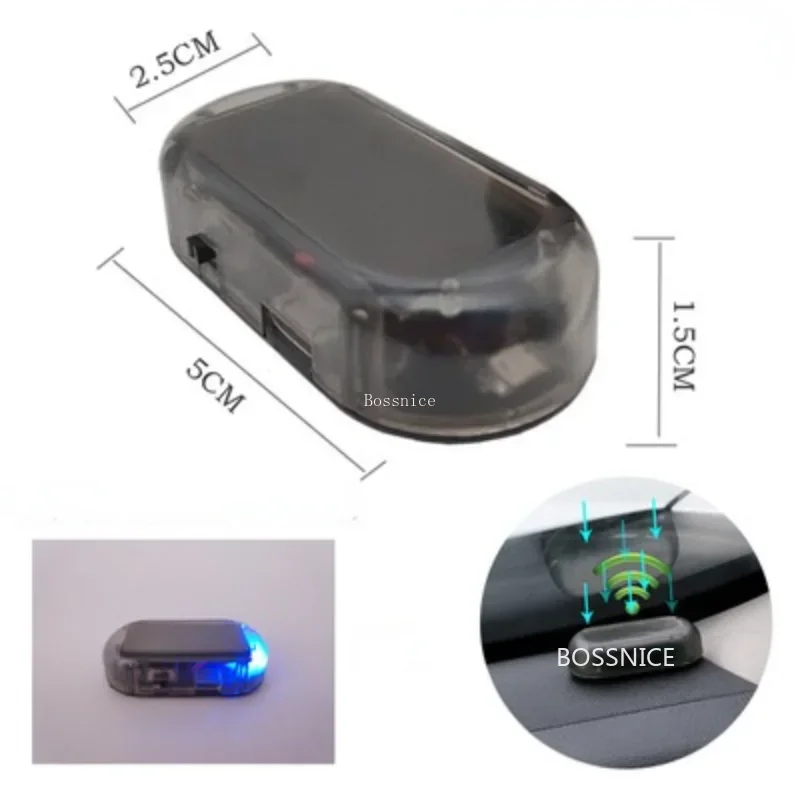 Luz de seguridad falsa para coche, alarma simulada alimentada por energía Solar, advertencia inalámbrica, lámpara de precaución antirrobo, LED de imitación intermitente