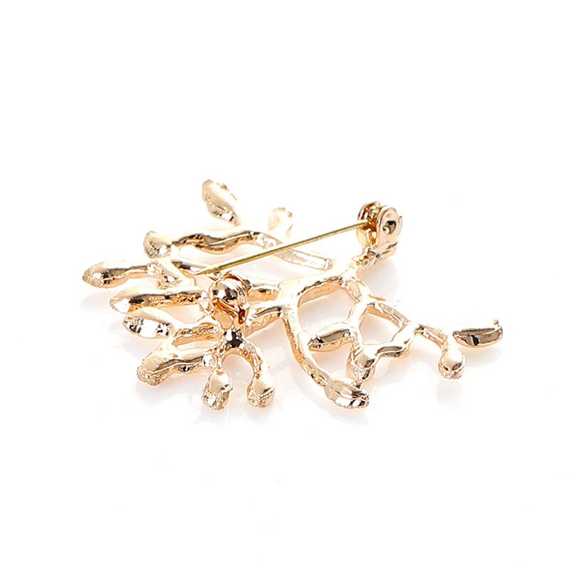 Doreenbeaeds Pin Broches Olijftak Blad Goud Zilver Kleur Voor Kleding Acryl Badges Voor Vrouwen Mannen Jassen Trui 1 Pc