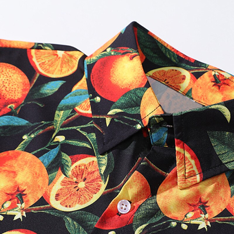 Japansk stil hip hop skjorte herre hawaiian skjorte rose blomster sommer harajuku hawaii tynn kortermet strand skjorte streetwear