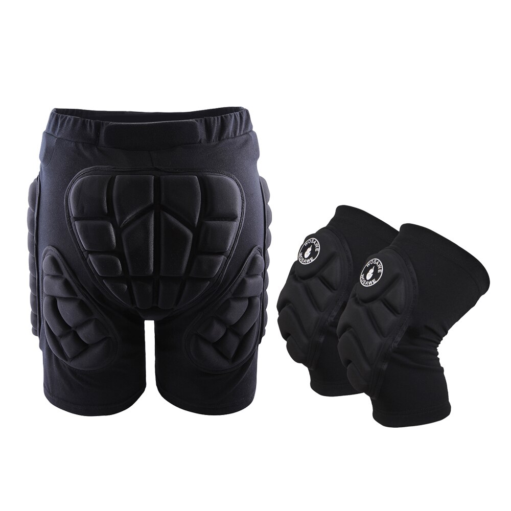 WOSAWE Outdoor narty sportowe Skate Snowboard ochrona narciarstwo Protector ochraniacze na kolana łyżwiarstwo ochronne Hip wyściełane spodenki XS-3XL: shorts and knee pads / S