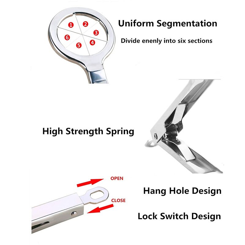 Stainless Steel Egg Slicer Egg Cutter with Handle for Hard Boiled Egg Heavy Duty Food Fruit Slicer with Six Blades Dishwasher