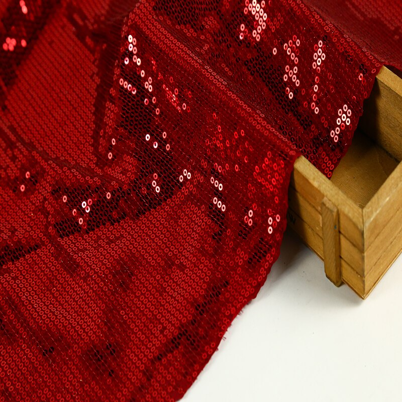 Rødt paillet stof sparkly rose rød til tøj scene fest bryllup dekoration